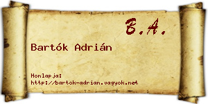 Bartók Adrián névjegykártya
